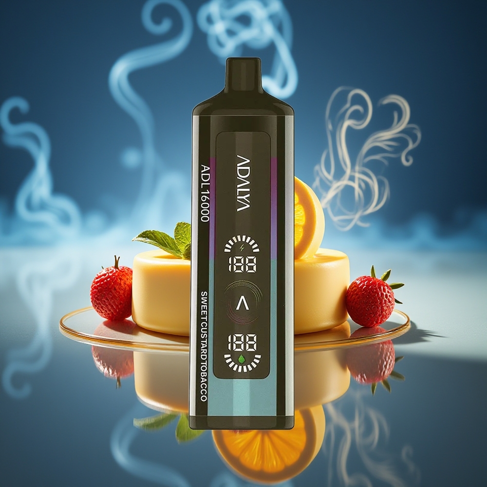 Adalya ADL 16000 PRO Puffs Vape Disposable Tabaco Crema Dulce Pantalla Digital USB-C