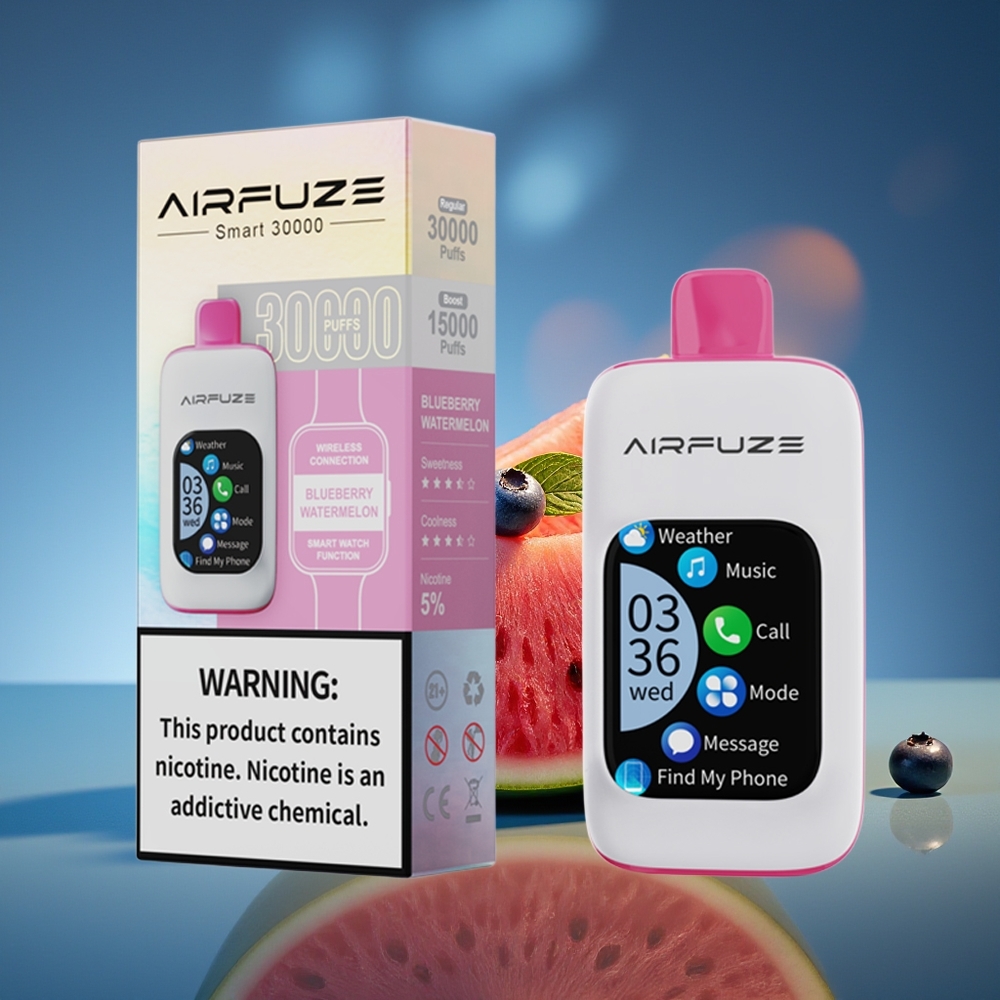 AirFuze Smart 30000 Puffs Disposable Vape Arándano Sandía Pantalla Táctil Tipo-C
