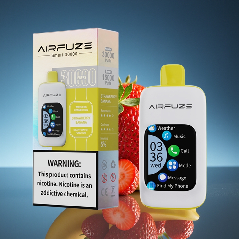 AirFuze Smart 30000 Puffs Fresa Plátano Pantalla Táctil Tipo-C