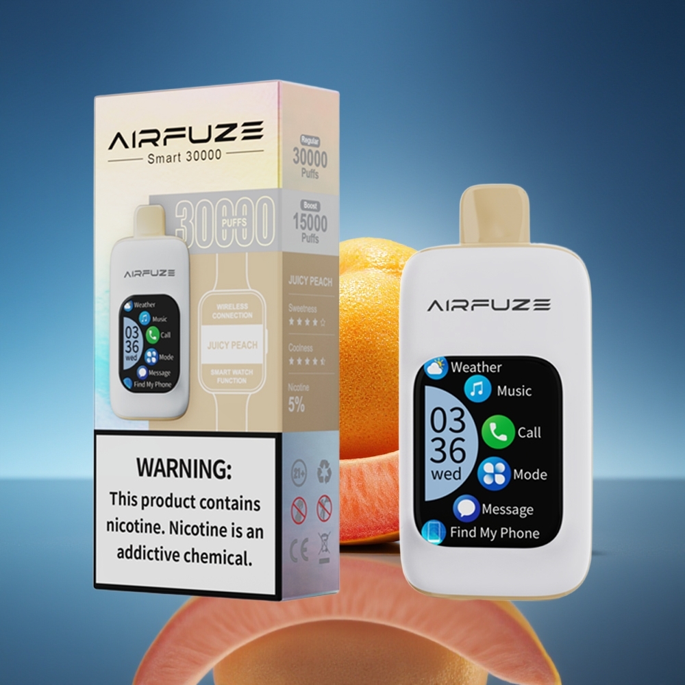 AirFuze Smart 30000 Puffs Melocotón Jugoso con Pantalla TFT y Tipo-C