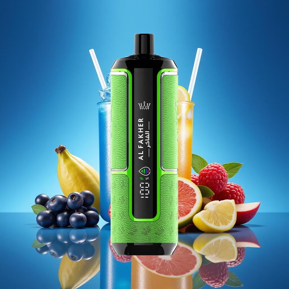 Al Fakher Crown Bar 15K Azul Frambuesa Limonada Compacto Portátil