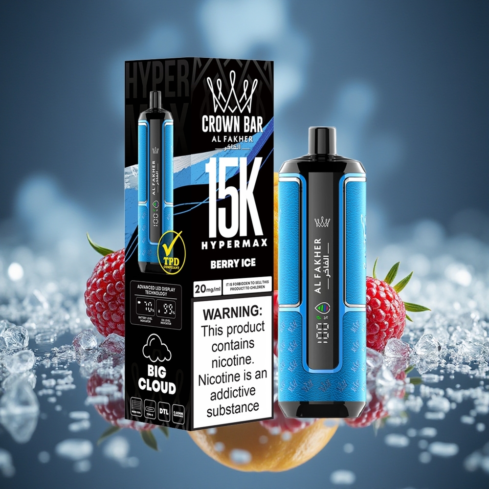 Al Fakher Crown Bar 15K Bayas Heladas Hypermax Portátil