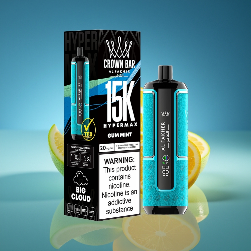 Al Fakher Crown Bar 15K Chicle Menta Compacto Portátil