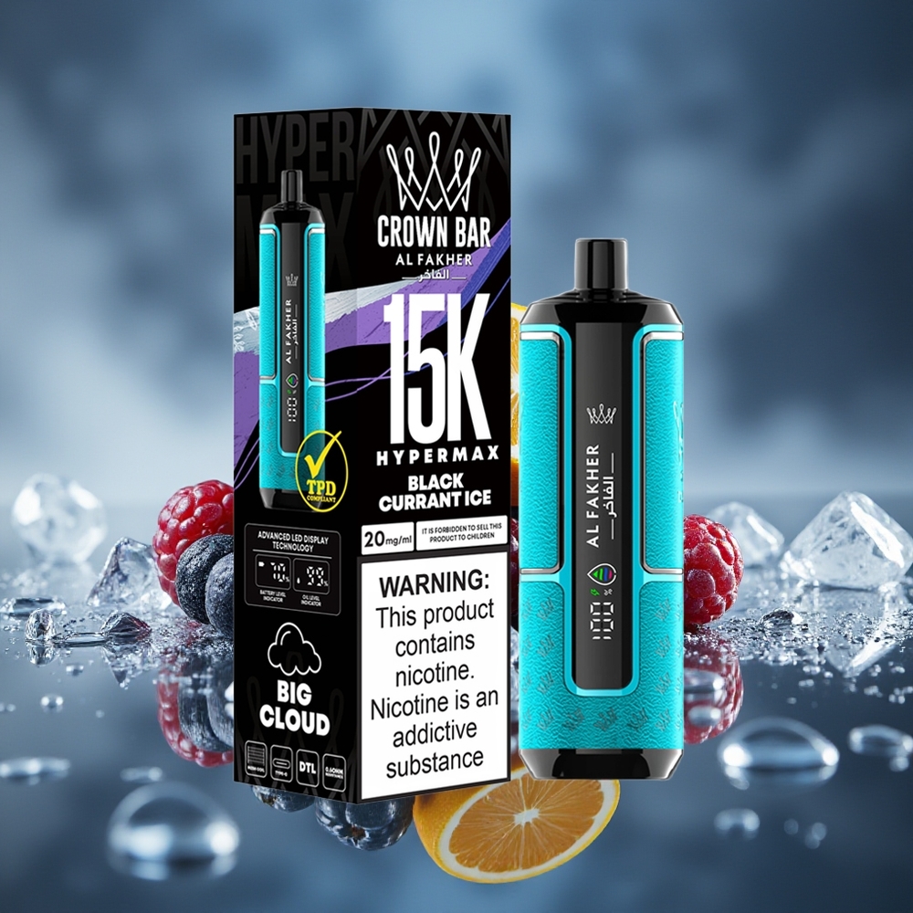 Al Fakher Crown Bar 15K Hipermax Desechable Blackcurrant Ice 22ml 15.000 Caladas