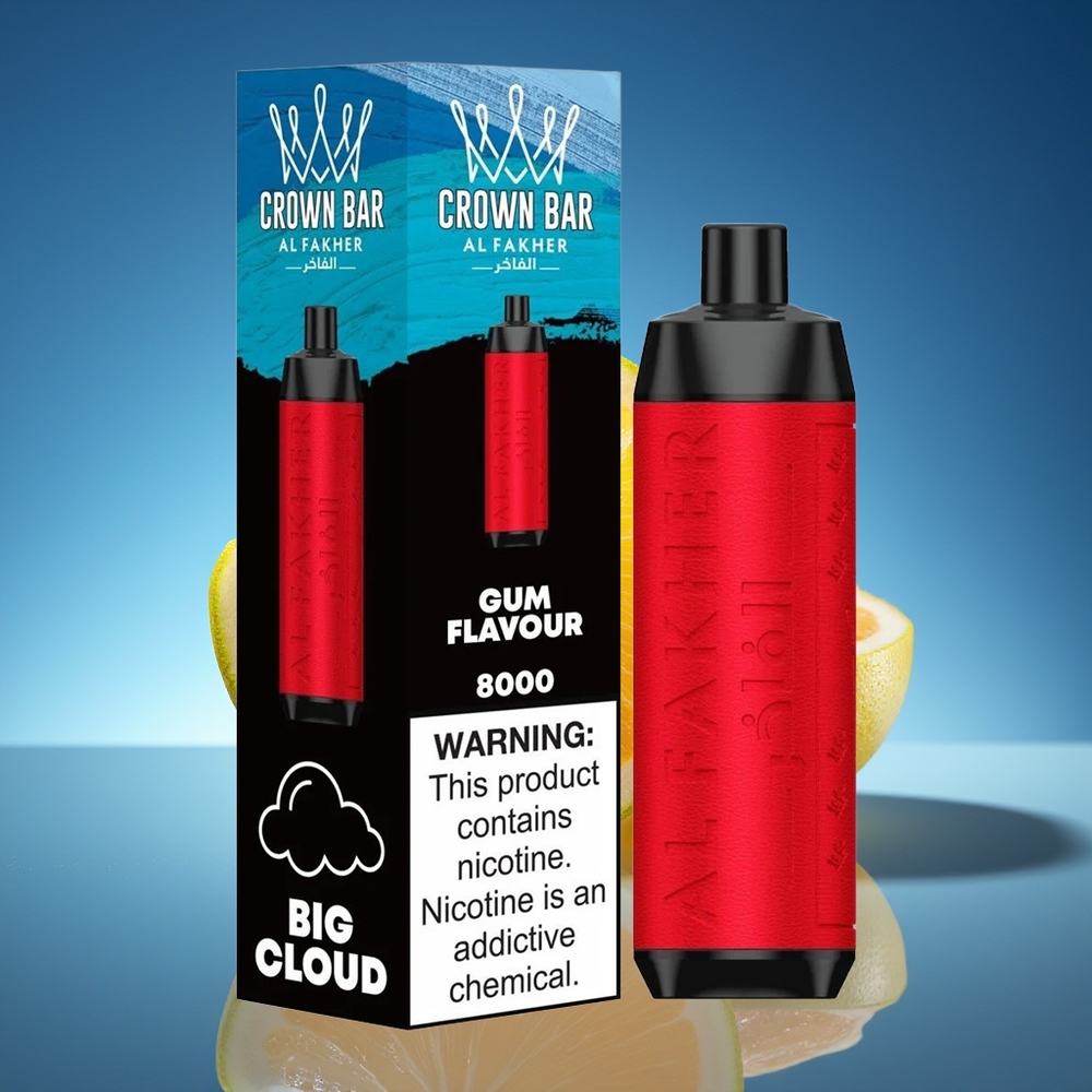 Al Fakher Crown Bar 8000 Chicle Batería 600mAh Carga USB-C
