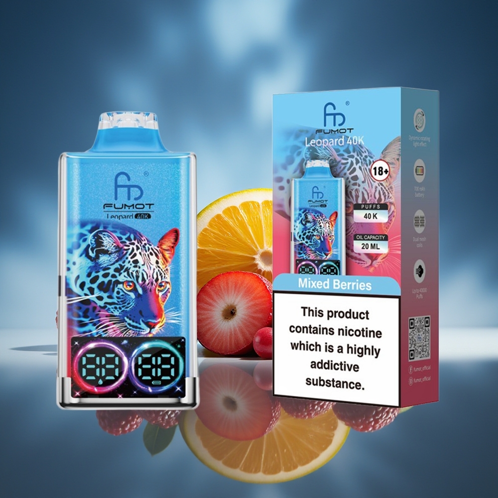 Fumot Leopardo 40K Puffs Vape Desechable Bayas Mixtas 5% Nicotina Tipo-C
