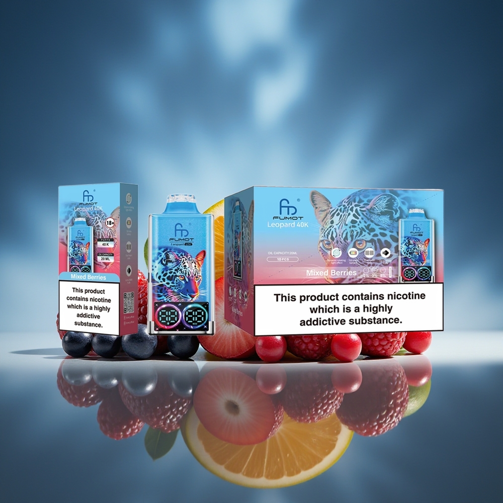 Fumot Leopardo 40K Puffs Vape Desechable Bayas Mixtas 5% Nicotina Tipo-C