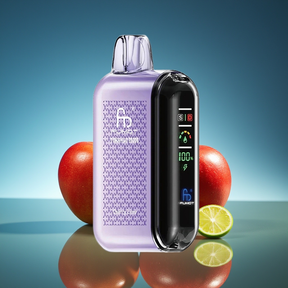 Fumot Tornado 20000 Puffs Cereza Lima Dual Mesh Coil Smart Display