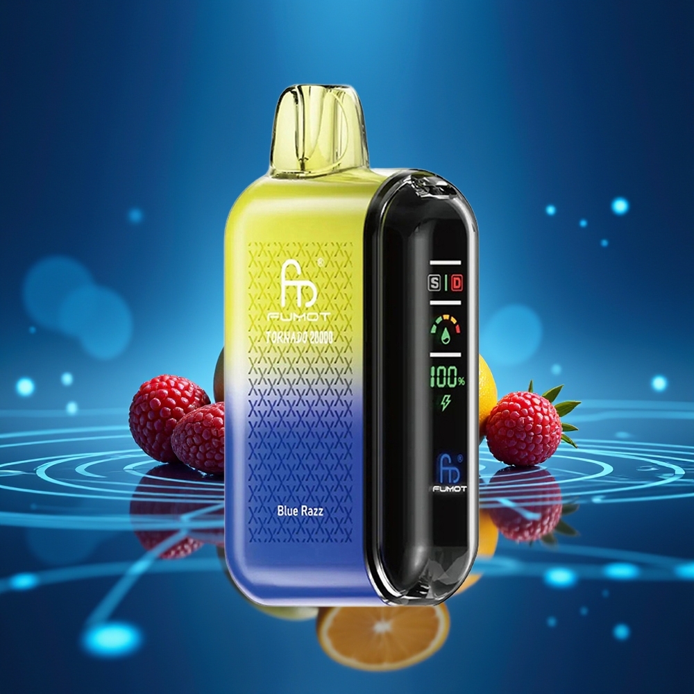 Fumot Tornado 20000 Puffs Dual Mesh Azul Frambuesa Smart Display