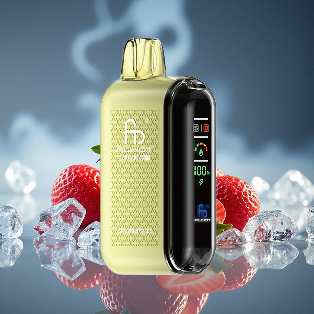 Fumot Tornado 20000 Puffs Fresa Hielo Dual Mesh Coil Smart Display