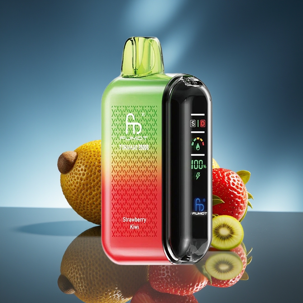Fumot Tornado 20000 Puffs Fresa Kiwi Doble Malla y Pantalla Inteligente