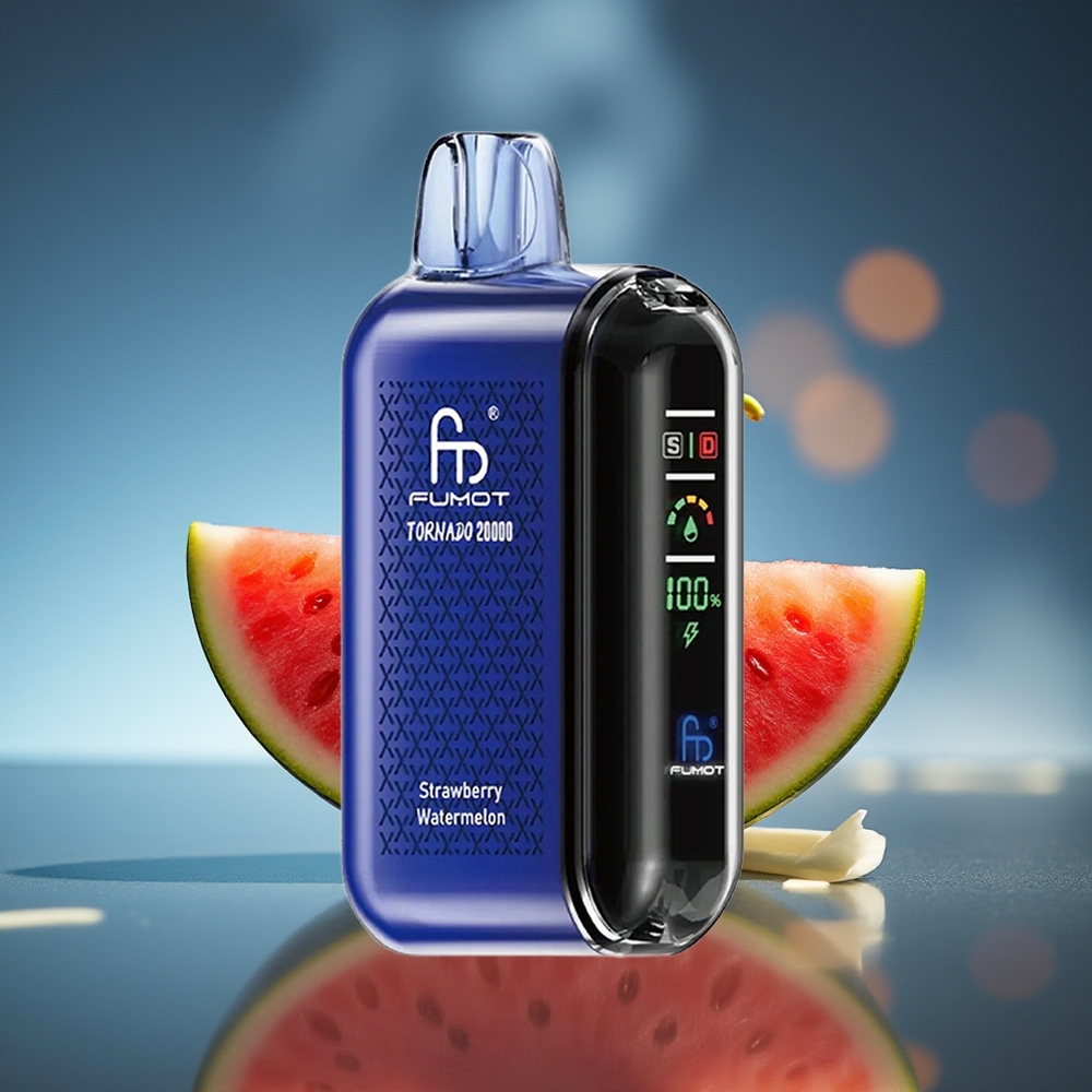 Fumot Tornado 20000 Puffs Fresa Sandía Dual Mesh Coil Smart Display