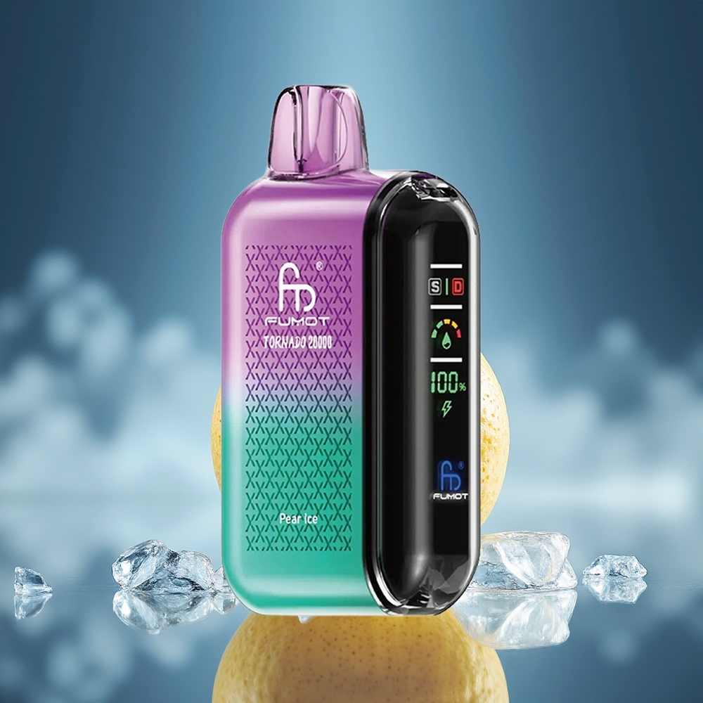 Fumot Tornado 20000 Puffs Pera Hielo Pantalla Inteligente Control de Flujo de Aire