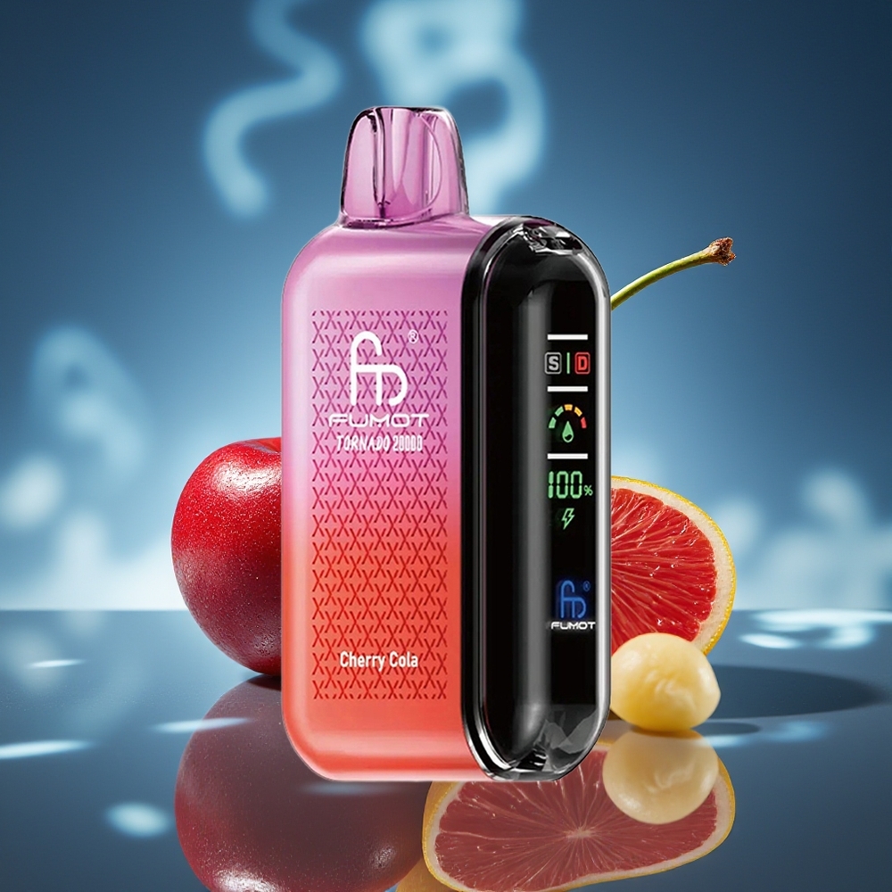 Fumot Tornado 20000 Pufos Cereza Cola Dual Malla Pantalla Inteligente