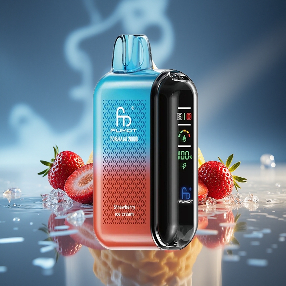 Fumot Tornado 20000 Pufs Fresa Helado Dual Mesh Coil Smart Display