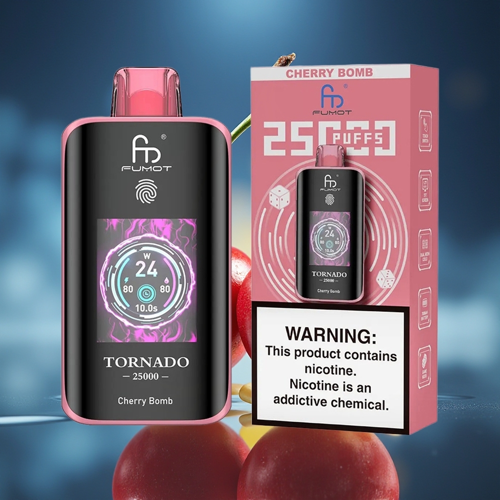 Fumot Tornado 25000 Puffs Batería Recargable 700mAh Cereza Bomba