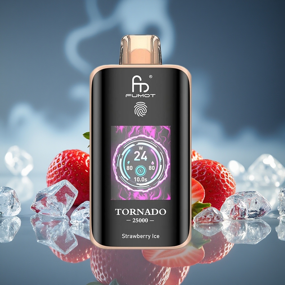 Fumot Tornado 25000 Puffs Fresa Helada Pantalla HD Batería Recargable 700mAh