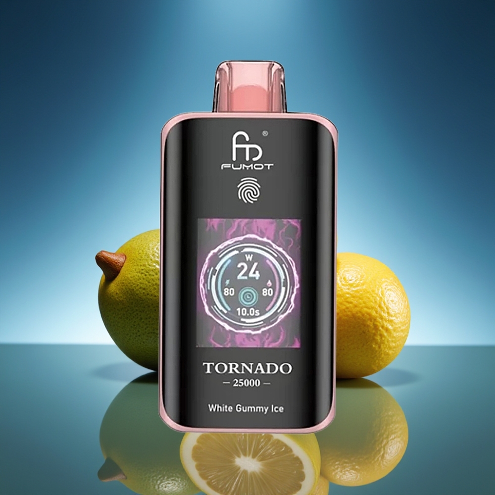 Fumot Tornado 25000 Puffs Kiwi Maracuyá Guayaba Pantalla HD Batería Recargable 700mAh