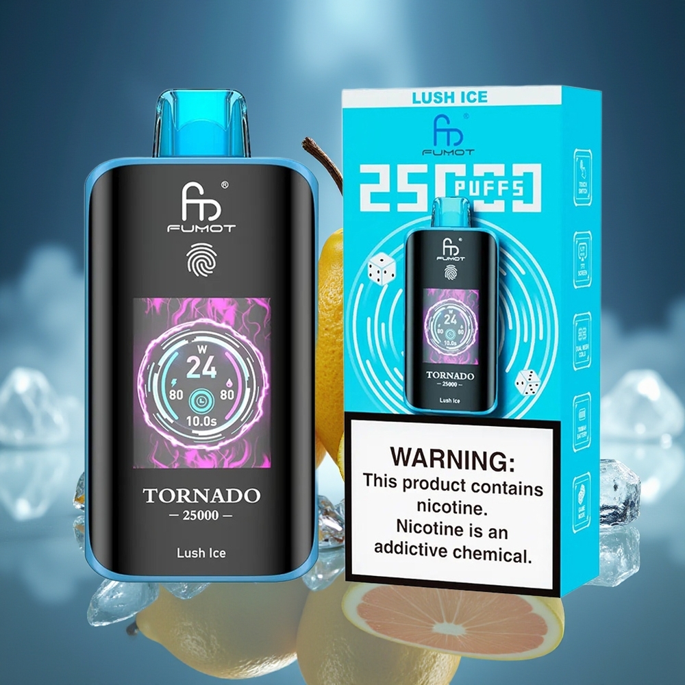 Fumot Tornado 25000 Puffs Lush Ice HD Screen 700mAh Recargable