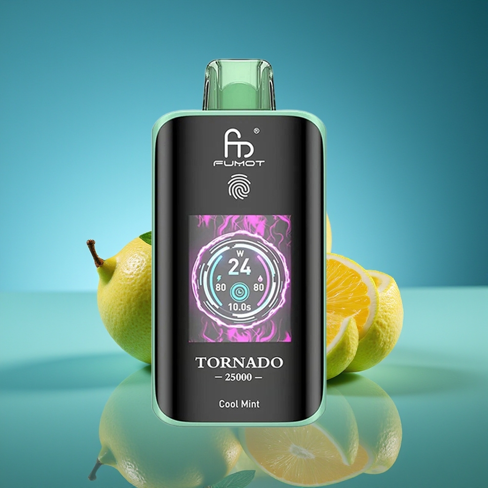 Fumot Tornado 25000 Puffs Menta Refrescante Pantalla HD Batería Recargable