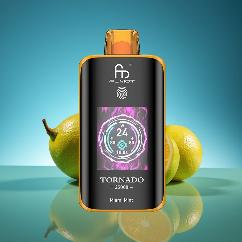 Fumot Tornado 25000 Puffs Menta de Miami Pantalla HD Batería Recargable 700mAh