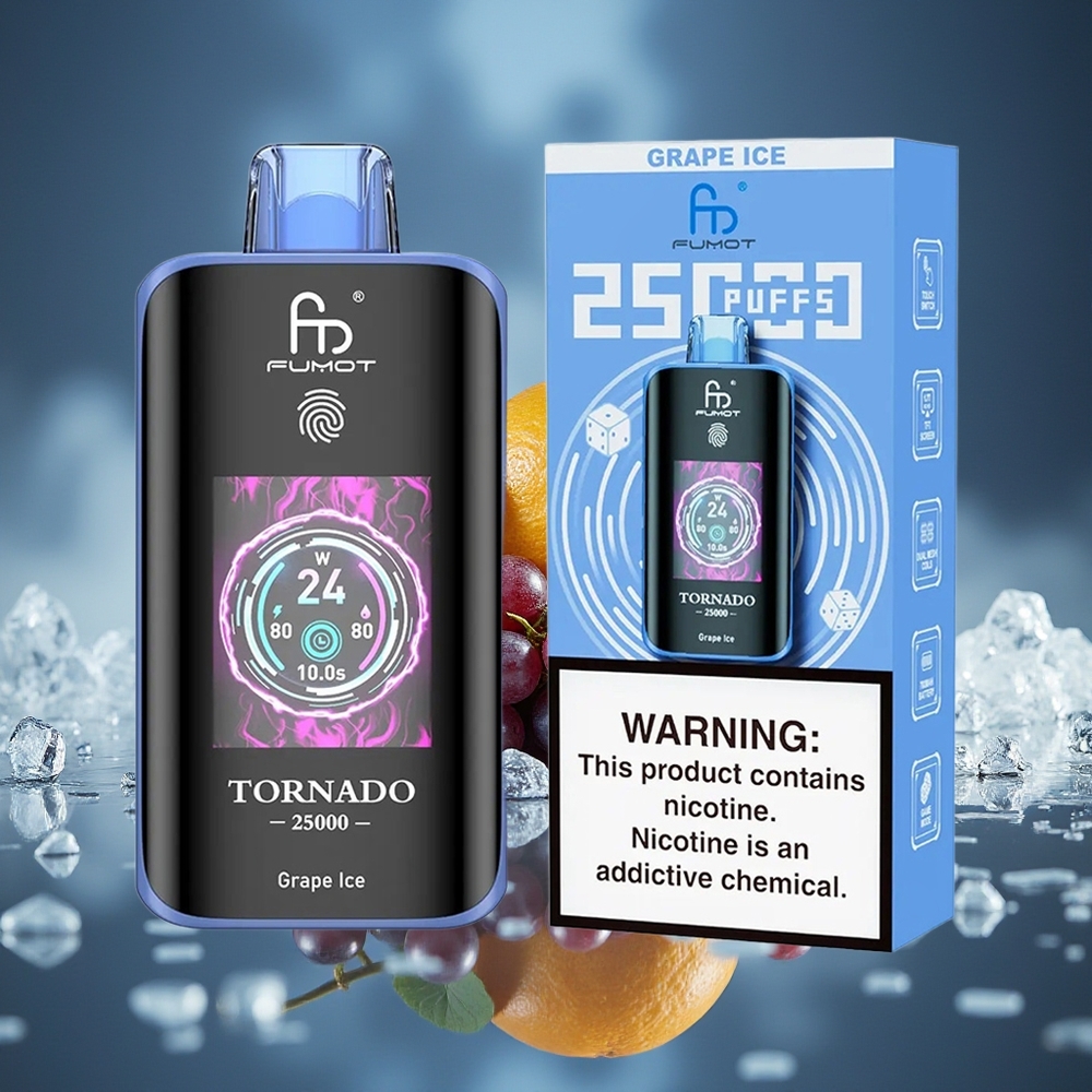 Fumot Tornado 25000 Pufos HD Grape Ice Recargable 700mAh
