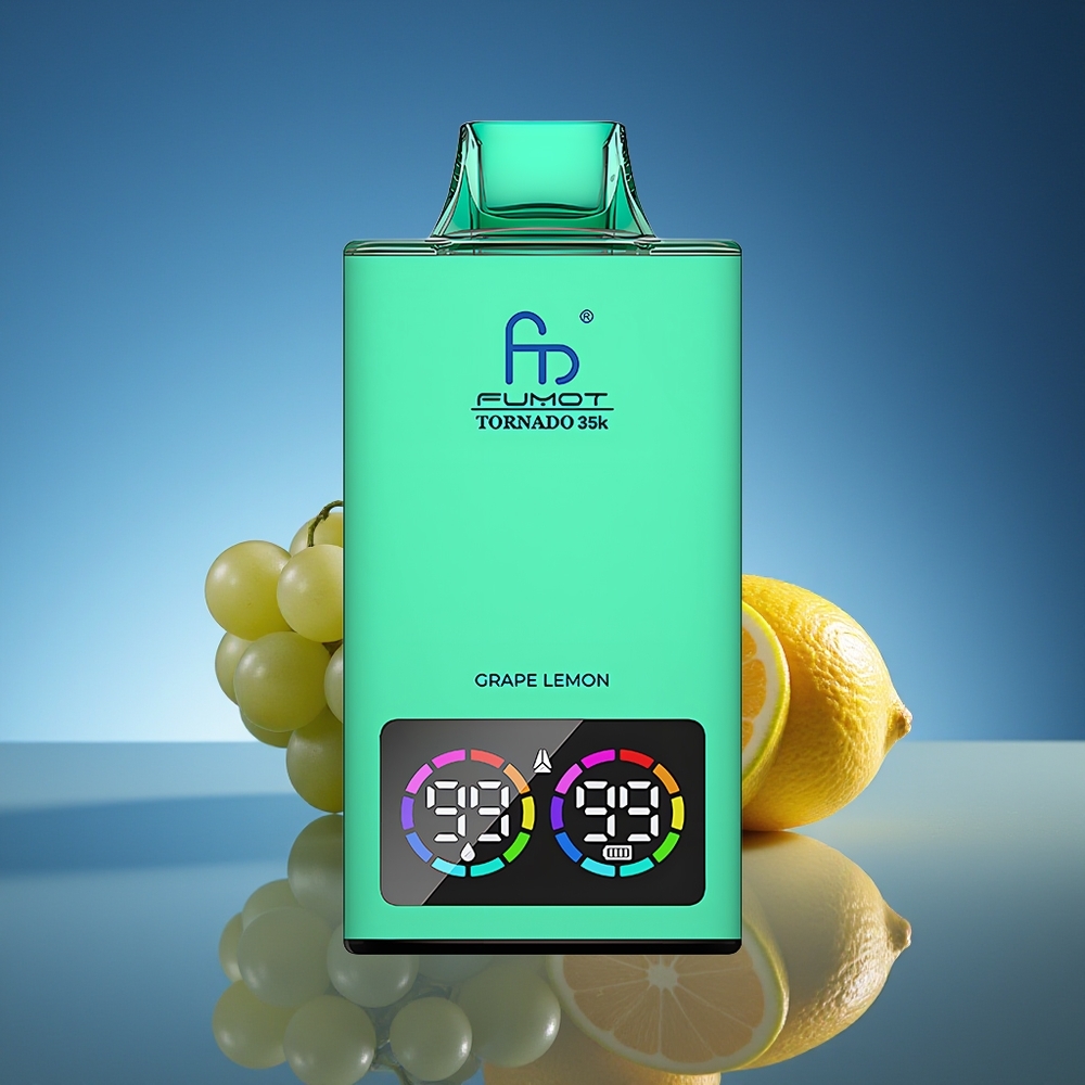 Fumot Tornado 35000 Disposable Vape Uva Limón con Dual Mesh Coil y 15ml E-juice