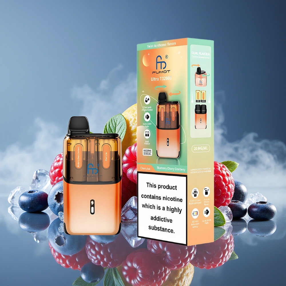 Fumot Ultra T32000 32000 Puffs Arándano Cereza Azul - Cereza Helada Tipo-C Carga Rápida