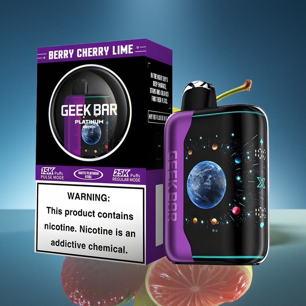 GEEK BAR Platinum Edition 25000 Bocadas Cereza Lima Acero Mate