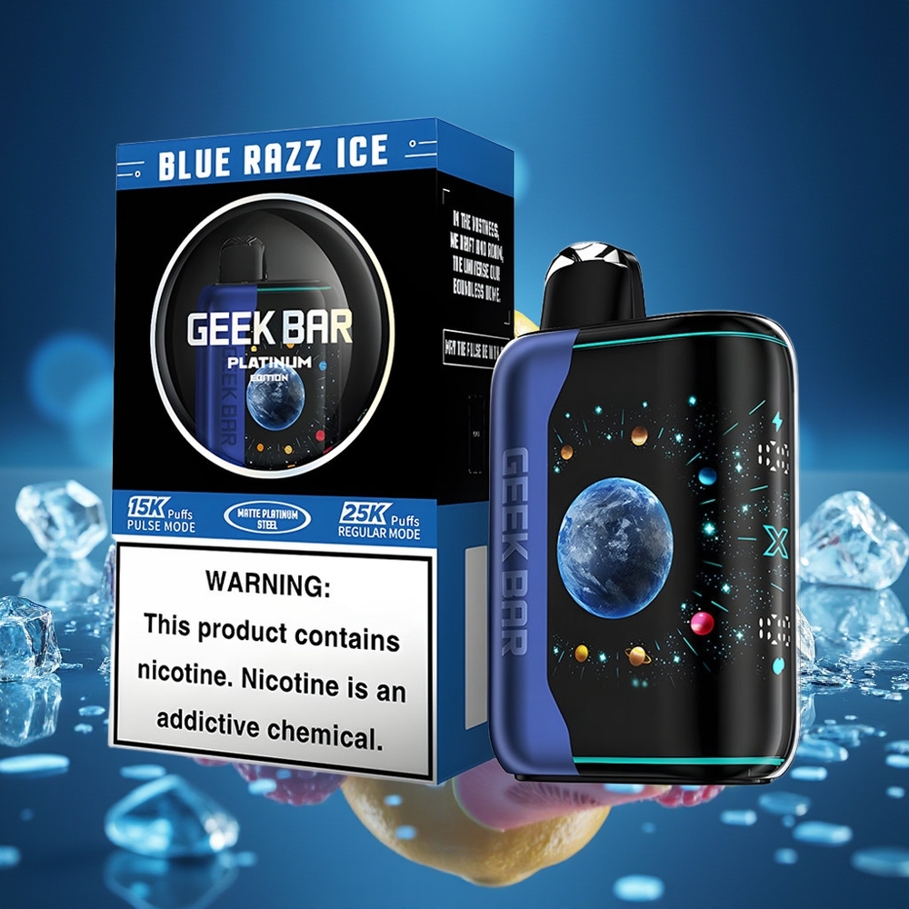 GEEK BAR Platinum Edition 25000 Bocados Azul Frambuesa Hielo Pantalla 3D Dinámica
