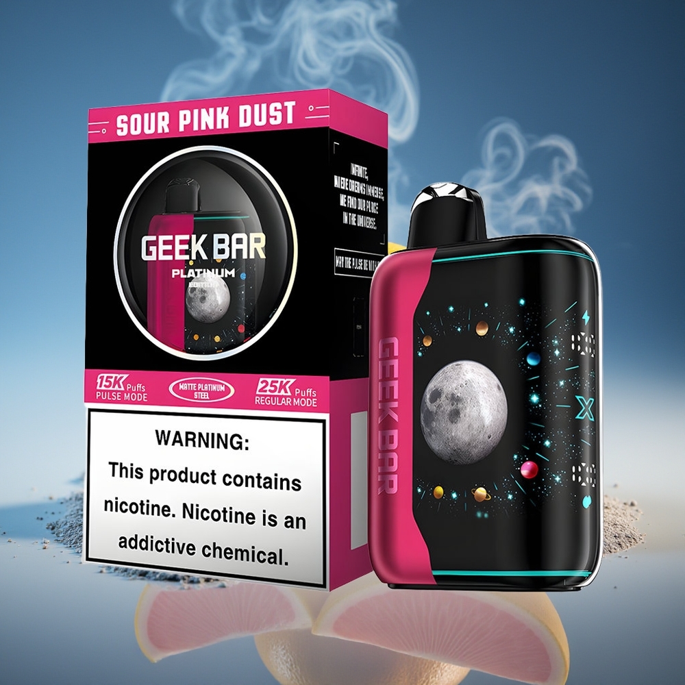GEEK BAR Platinum Edition 25000 Bocados Polvo Rosa Ácido Pantalla Curva 3D