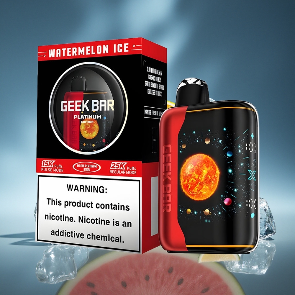 GEEK BAR Platinum Edition 25000 Bocados Sandía Helada Pantalla 3D y Carga Rápida