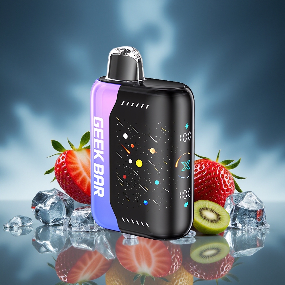 GEEK BAR Pulse X 42K Pafs Edición Meteorito Fresa Kiwi Hielo Pantalla Curva Dual Mesh
