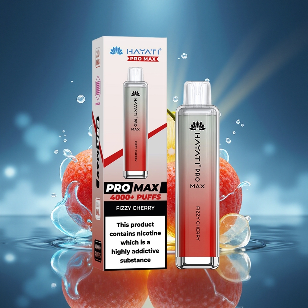 Hayati Pro Max 4000 Puffs Vape Cereza Efervescente 2% Nicotina Batería Recargable