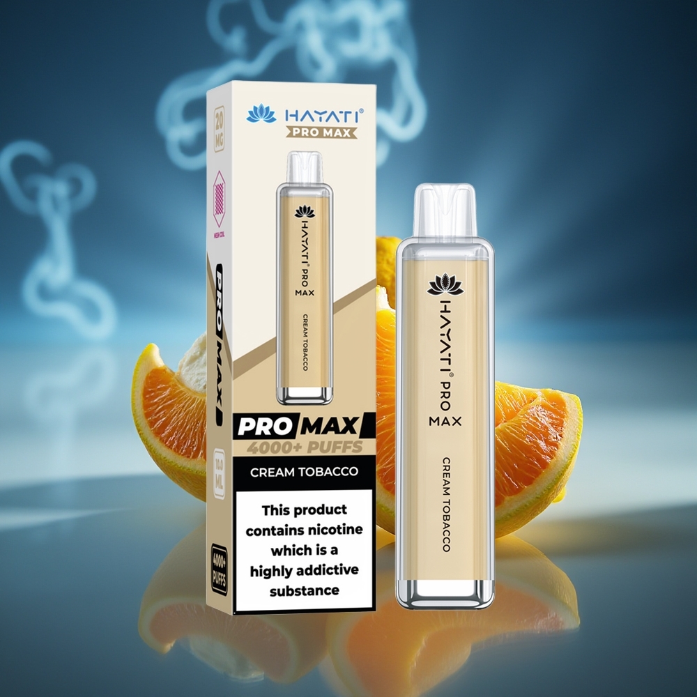 Hayati Pro Max 4000 Puffs Vape Crema Tabaco Recargable 5% Nicotina