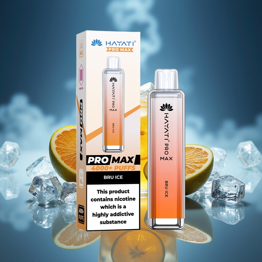 Hayati Pro Max 4000 Puffs Vape Desechable Bru Hielo 5% Nicotina LED