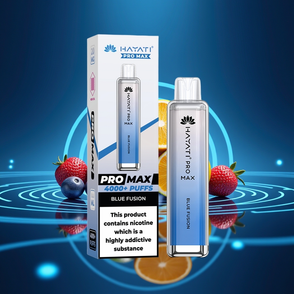 Hayati Pro Max 4000 Puffs Vape Fusión Azul Recargable LED