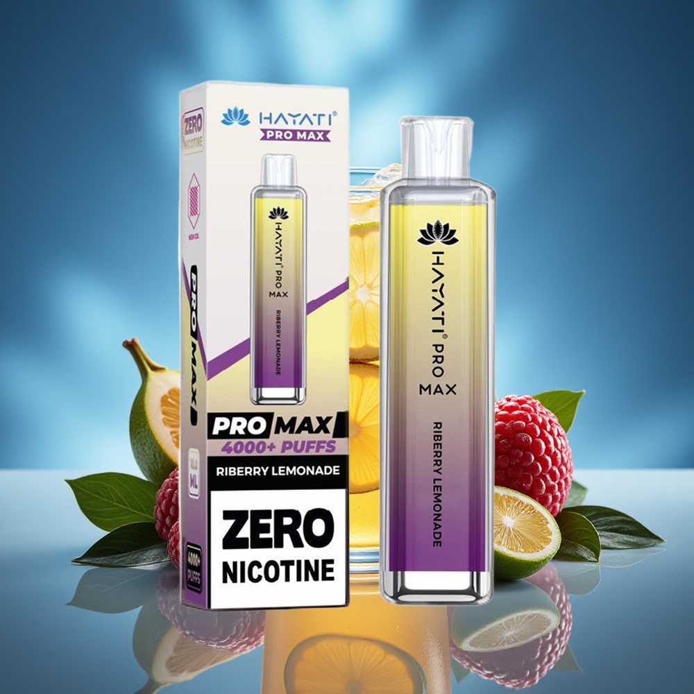 Hayati Pro Max 4000 Puffs Vape Limonada de Frambuesa Dual Mesh LED