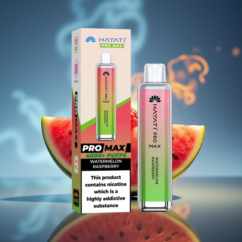 Hayati Pro Max 4000 Puffs Vape Sandía Frambuesa Recargable 1400mAh