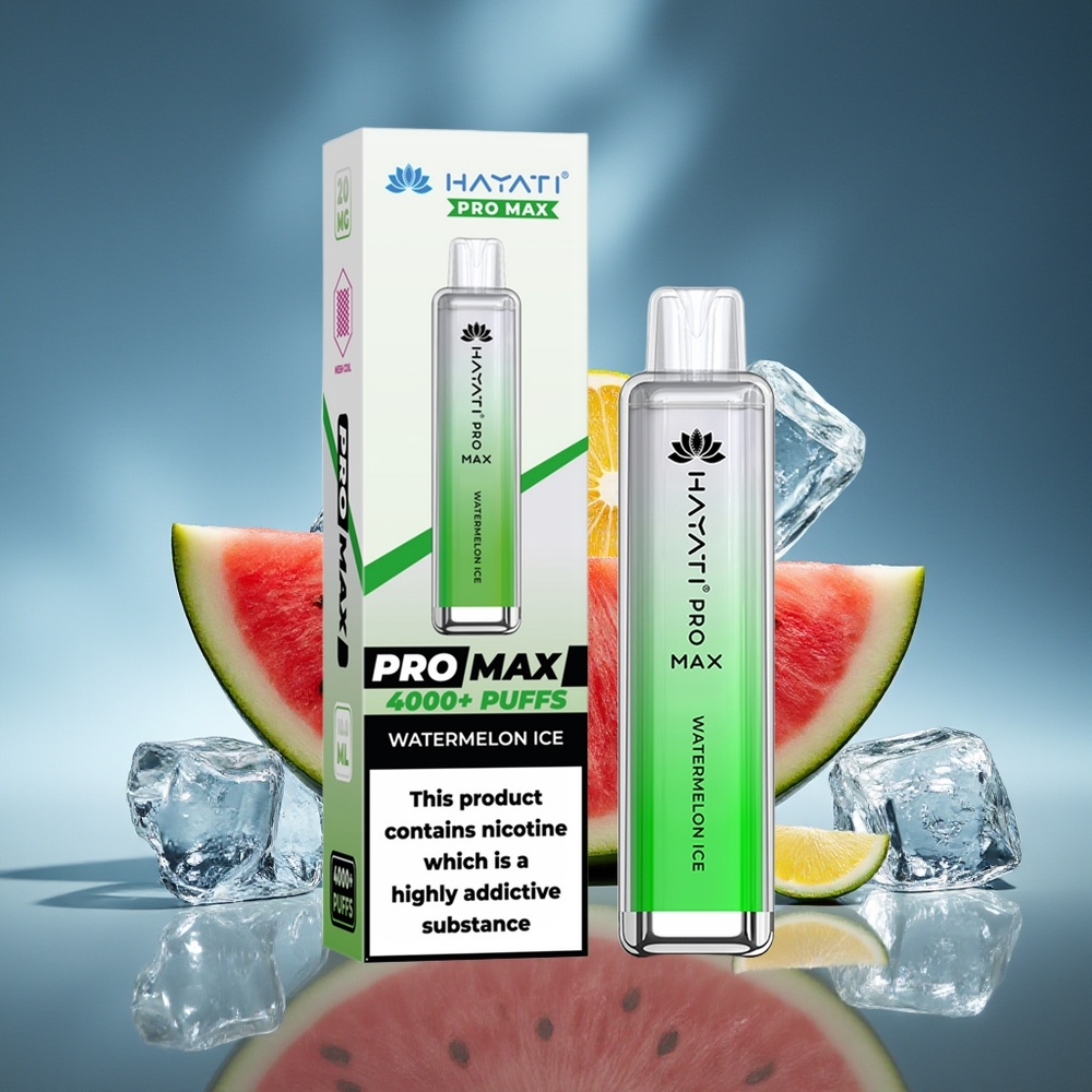 Hayati Pro Max 4000 Puffs Vape Sandía Hielo Dual Coil Recargable