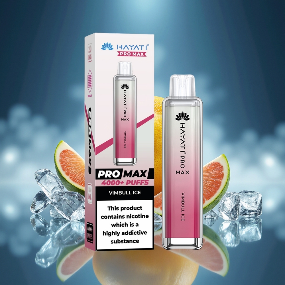 Hayati Pro Max 4000 Puffs Vimbull Hielo Dual 1.1 Ohm Mesh Coil Batería Recargable