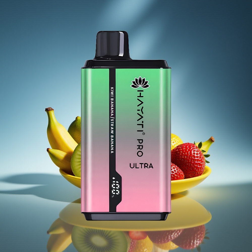 Hayati Pro Ultra 15000 Puffs Vape Kiwi Banana Fresa Plátano 850mAh 24ml