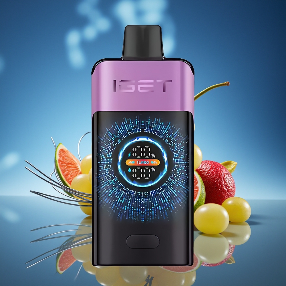 IGET ONE 12000 Puffs Vape Desechable Chupa Chups Uva Pantalla Grande Curva y Batería 2700 mAh