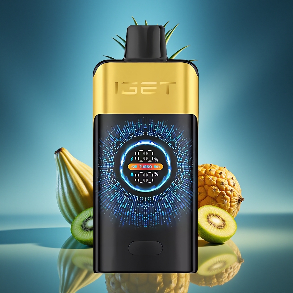 IGET ONE 12000 Puffs Vape Desechable Kiwi Piña con Pantalla de Color Curva Grande y Batería de 2700 mAh