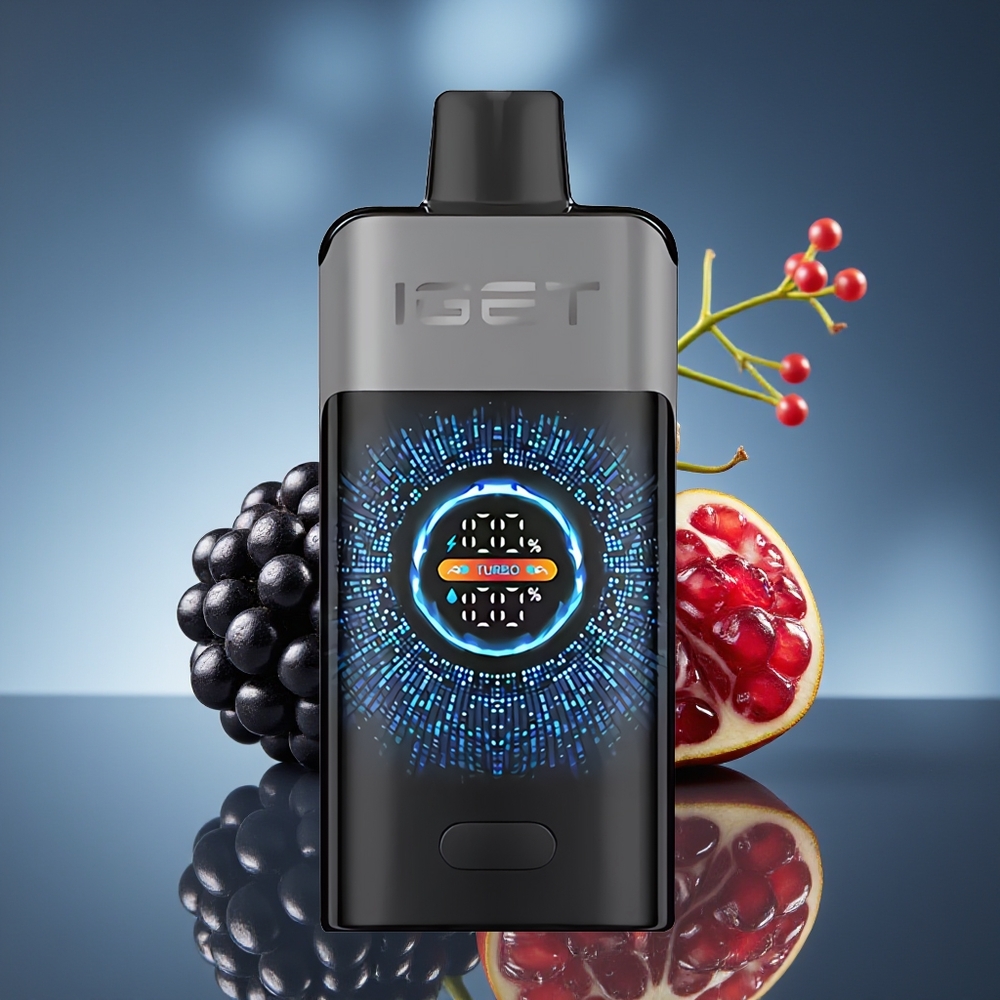 IGET ONE 12000 Puffs Vape Desechable Mora Cereza Granada Pantalla Grande Curva 2700 mAh