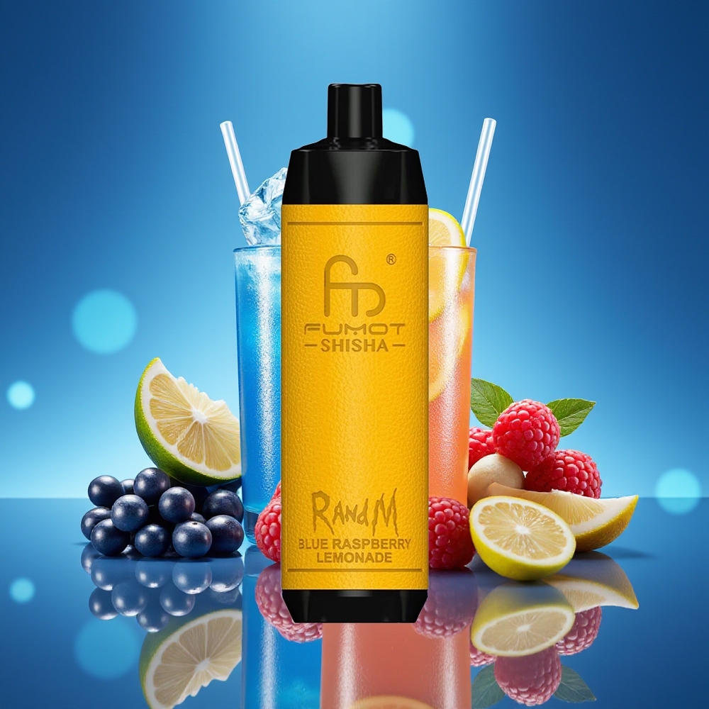 RandM Fumot Shisha 10000 Puffs 18ml Frambuesa Azul Limonada Tipo-C