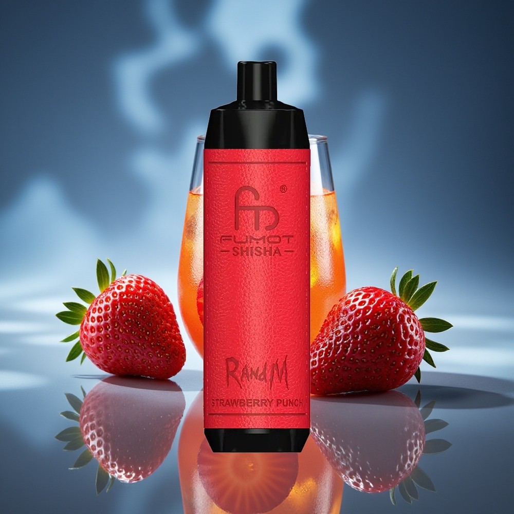 RandM Fumot Shisha 10000 Puffs 18ml Fresa Punch Tipo-C