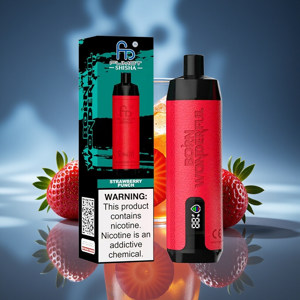 RandM Fumot Shisha 10000 Puffs 18ml Fresa Punch Tipo-C