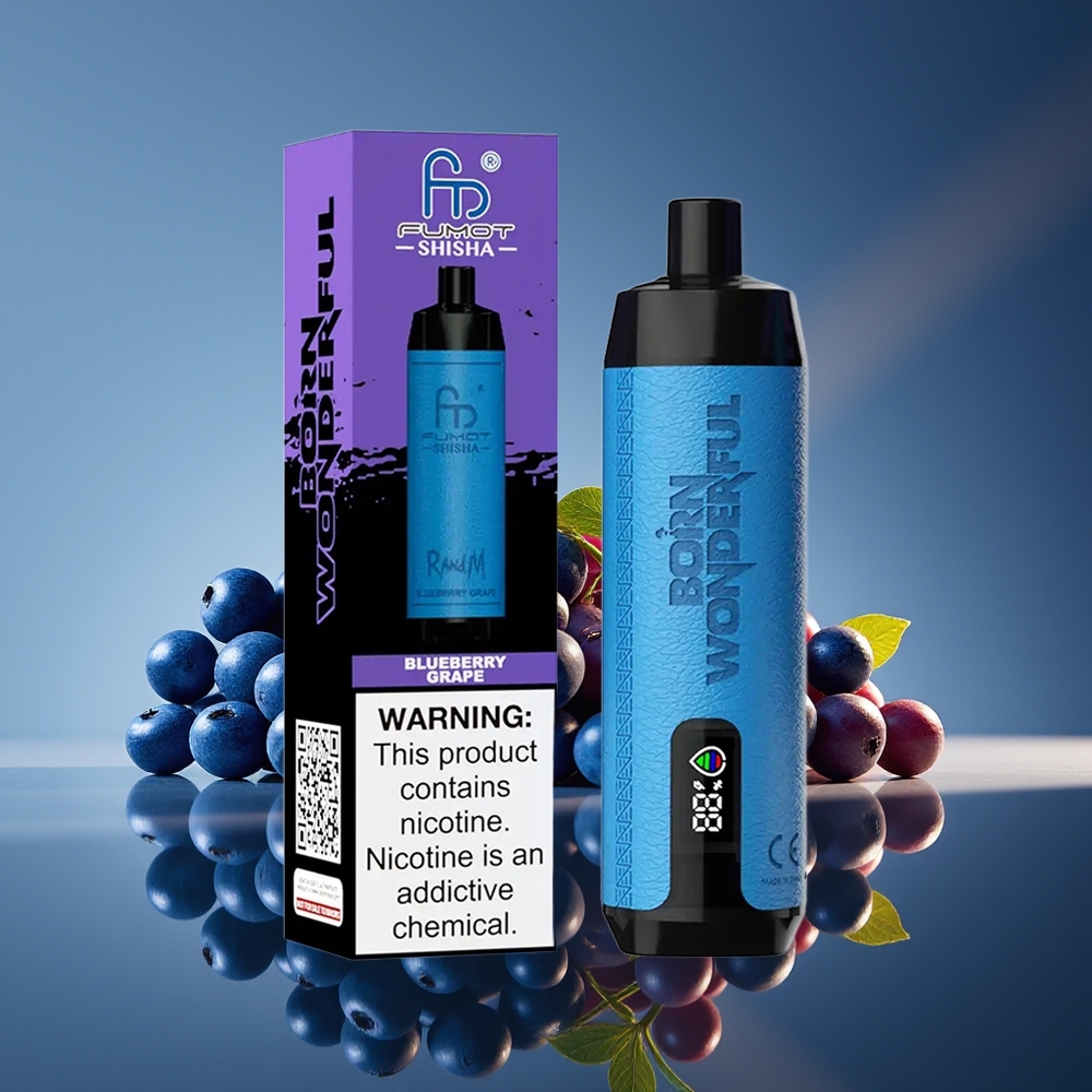 RandM Fumot Shisha 10000 Puffs Arándano Uva Tipo-C 0.5% Nicotina