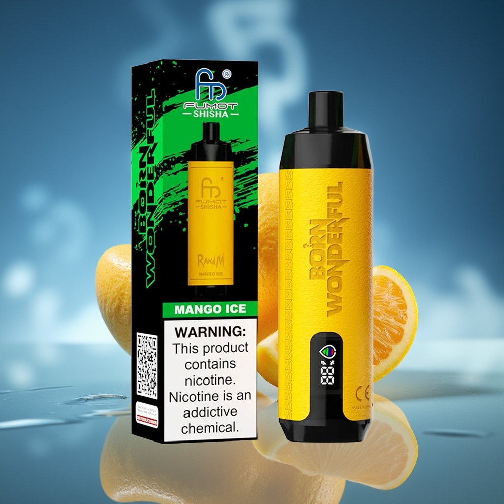 RandM Fumot Shisha 10000 Puffs Mango Hielo Tipo-C 0.6ohm